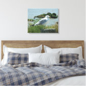 Canvas Print - Gull op Piling (Insitu (Slaapkamer))