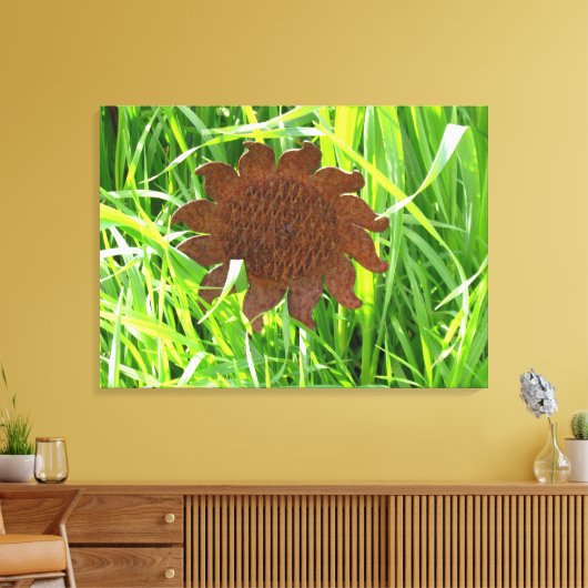 Canvas Print - Iron Sunflower in Grass (Insitu (Woonkamer))