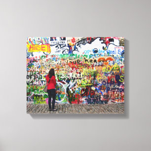 Canvas Print - John Lennon Wall, Praag