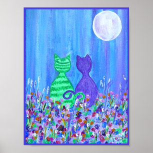 Canvas Print - Katten in het bewegingslicht