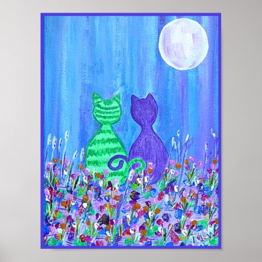 Canvas Print - Katten in het bewegingslicht (Voorkant)