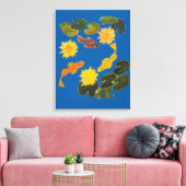 Canvas print - Koi onder Lily Pads (Insitu (Woonkamer))