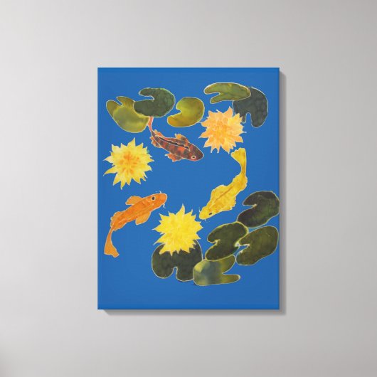 Canvas print - Koi onder Lily Pads (Voorkant)