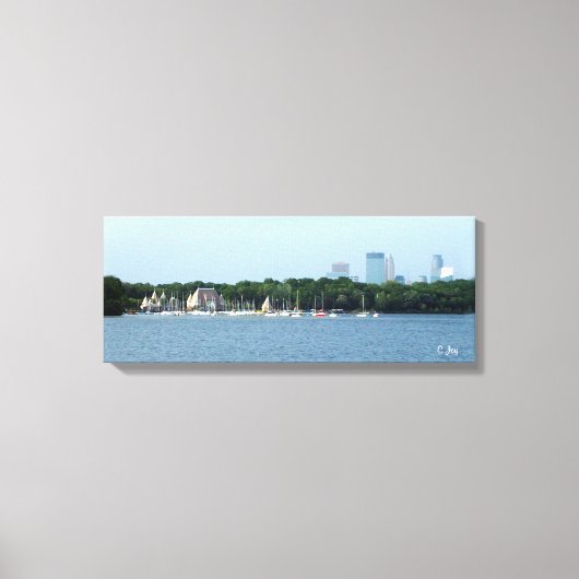 Canvas Print: Lake Harriet & Minneapolis Skyline_ Afdruk (Voorkant)