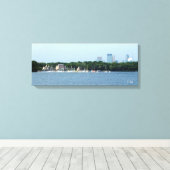 Canvas Print: Lake Harriet & Minneapolis Skyline_ Afdruk (Insitu (Houten vloer))