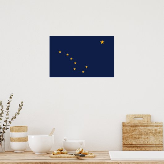 Canvas Print met vlag van Alaska, VS (Keuken)