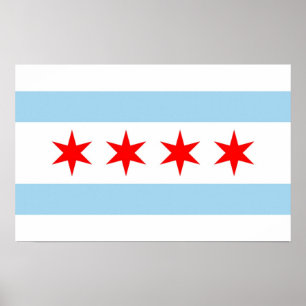 Canvas Print met vlag van Chicago, VS