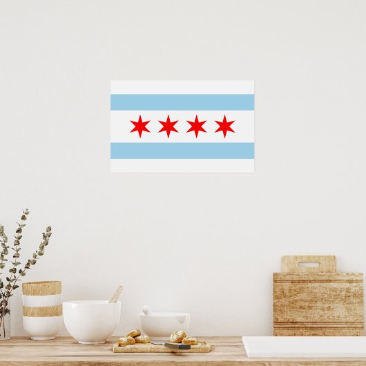 Canvas Print met vlag van Chicago, VS (Keuken)