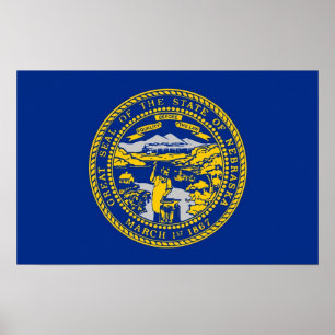 Canvas Print met vlag van Nebraska, VS