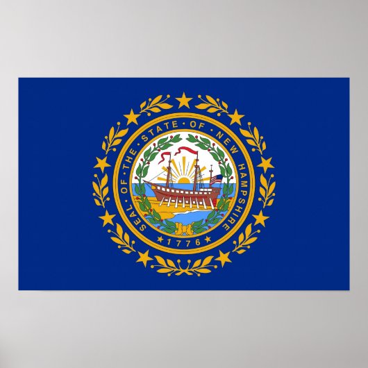 Canvas Print met vlag van New Hampshire, VS (Voorkant)