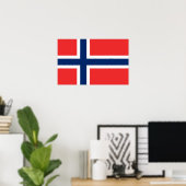 Canvas Print met vlag van Noorwegen (Thuiskantoor)