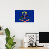 Canvas Print met vlag van North Dakota, VS (Thuiskantoor)