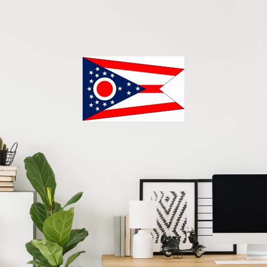 Canvas Print met vlag van Ohio, VS (Thuiskantoor)