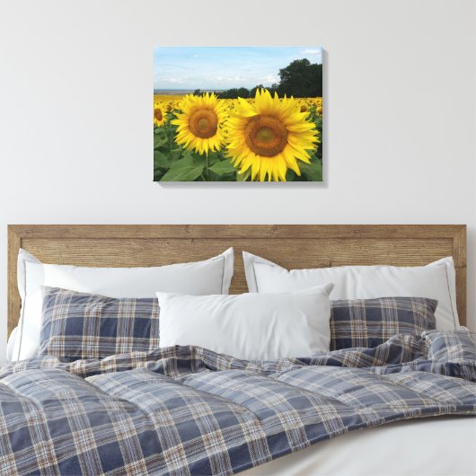 Canvas Print met zonnebloem (Insitu (Slaapkamer))