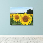 Canvas Print met zonnebloem (Insitu (Houten vloer))
