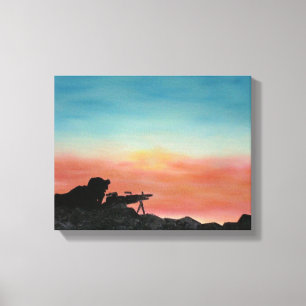 Canvas Print, militaire "Freedom Endures"-schilder Afdruk