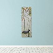 Canvas Print - Mud Hen in Reeds (Insitu (Houten vloer))