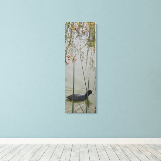 Canvas Print - Mud Hen in Reeds (Insitu (Houten vloer))