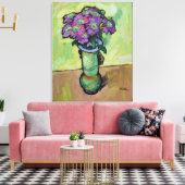 Canvas Print 'Paarse Chrysanthemums' (Insitu (Woonkamer))