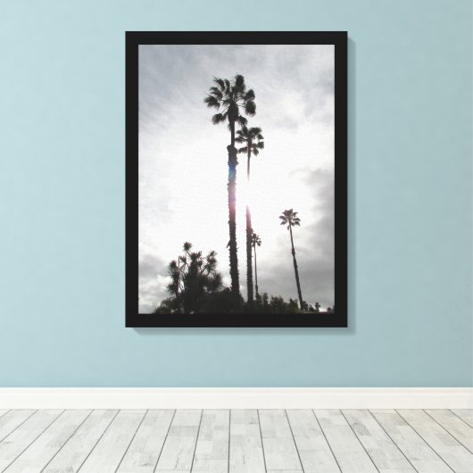 Canvas Print - Palm Tree Silhouette (Insitu (Houten vloer))