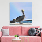 Canvas print - Pelican op papier (Insitu (Woonkamer))