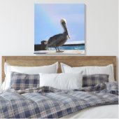 Canvas print - Pelican op papier (Insitu (Slaapkamer))