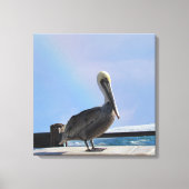 Canvas print - Pelican op papier (Voorkant)