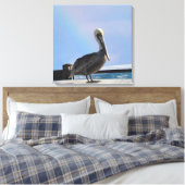 Canvas Print - Pelican op pier (v.2) (Insitu (Slaapkamer))