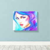 Canvas print prachtige vrouwenportret (Insitu (Houten vloer))