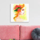 Canvas print prachtige vrouwenportret (Insitu (Woonkamer))