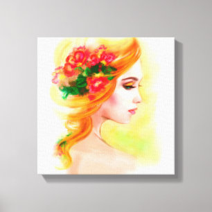 Canvas print prachtige vrouwenportret