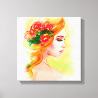Canvas print prachtige vrouwenportret