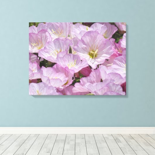 Canvas Print - Roze bloemen (Insitu (Houten vloer))
