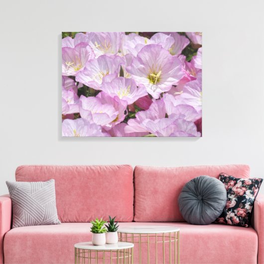 Canvas Print - Roze bloemen (Insitu (Woonkamer))
