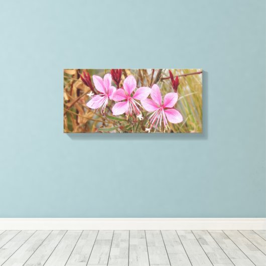 Canvas print - Roze guara (Insitu (Houten vloer))