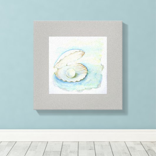 canvas print "Seashell Pearl" (Insitu (Houten vloer))