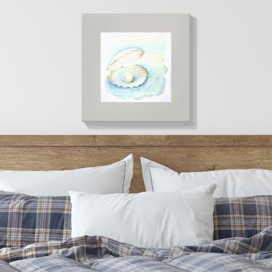 canvas print "Seashell Pearl" (Insitu (Slaapkamer))