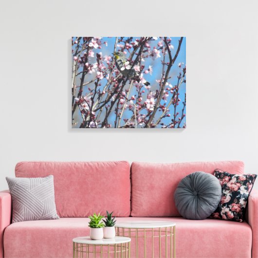 Canvas Print - Springtime Sparrow (Insitu (Woonkamer))