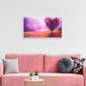 Canvas Print - Summer Blossom Heart Shaped Tree (Insitu (Woonkamer))