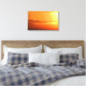 Canvas Print "Sunrise with Morning Fog" (Insitu (Slaapkamer))