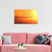 Canvas Print "Sunrise with Morning Fog" (Insitu (Woonkamer))