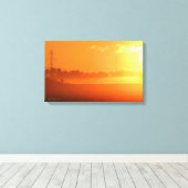 Canvas Print "Sunrise with Morning Fog" (Insitu (Houten vloer))