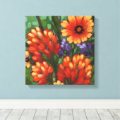 Canvas Print "Texas Wildbloemen-Indische Paintbors (Insitu (Houten vloer))