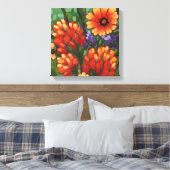 Canvas Print "Texas Wildbloemen-Indische Paintbors (Insitu (Slaapkamer))