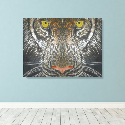 Canvas Print - tijger portret (Insitu (Houten vloer))