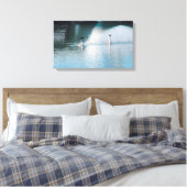 Canvas Print - Westerne Grebe in Harbour (Insitu (Slaapkamer))