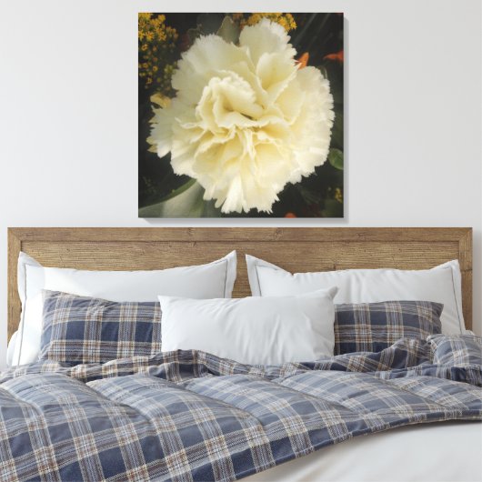 Canvas Print White Carnance Beauty (Insitu (Slaapkamer))