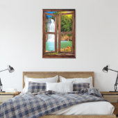 Canvas Print "Window Waterfall Uitzicht" (Insitu (Slaapkamer))