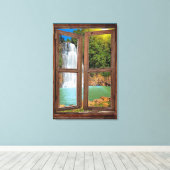 Canvas Print "Window Waterfall Uitzicht" (Insitu (Houten vloer))