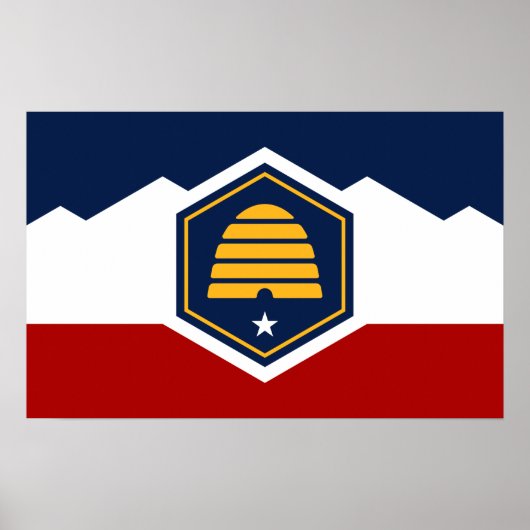 Canvas Print with Flag of Utah, USA (Voorkant)